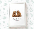 Personalised Bear Wedding Anniversary Print