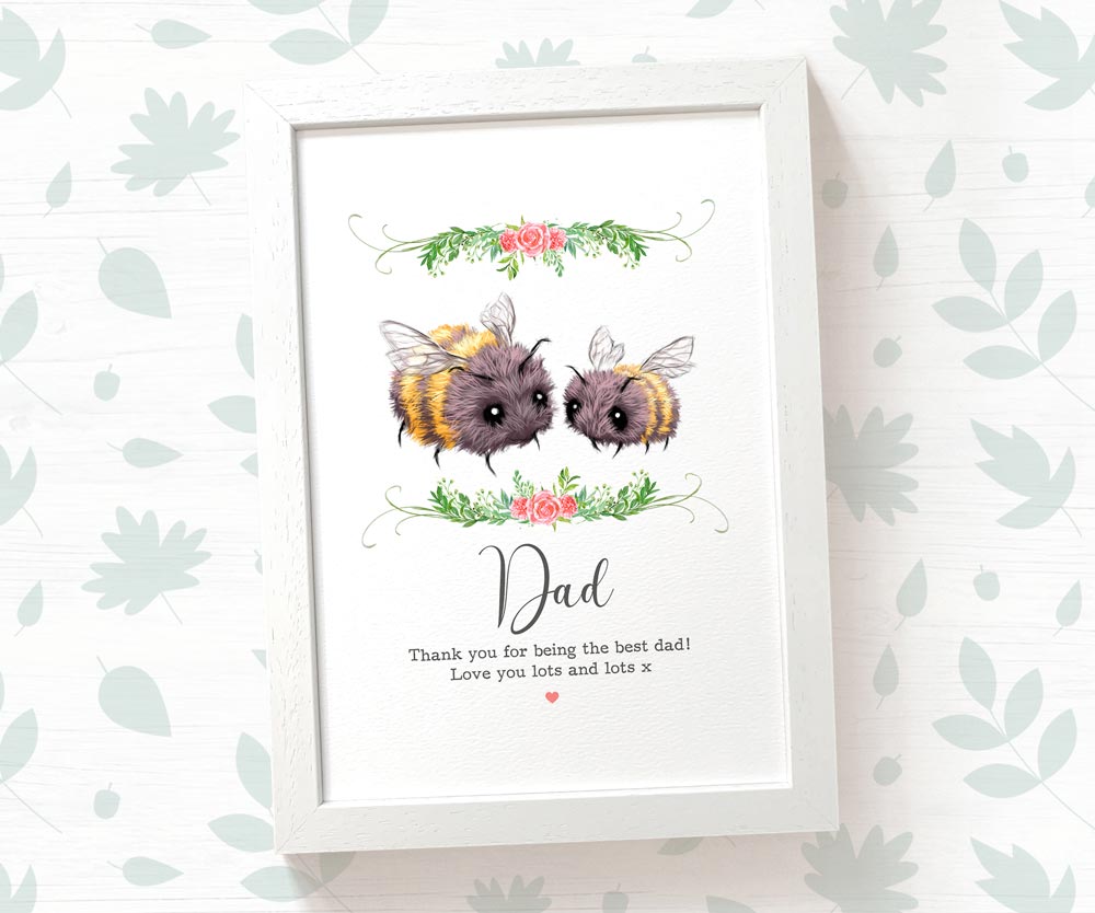 Thank You Personalised Name Gift Animal Prints Bumblebee Wall Art Custom Fathers Day Son Grandad Present