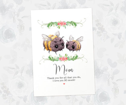 Thank You Personalised Name Gift Animal Prints Bumblebee Wall Art Custom Mothers Day Daughter Love Grandma