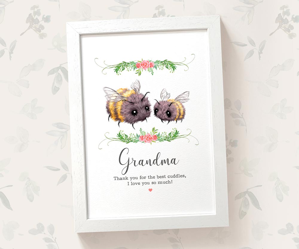 Thank You Personalised Name Gift Animal Prints Bumblebee Wall Art Custom Teacher Mum Best Friend Present