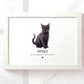 Black Cat Kitten Pet Portrait Memorial Loss Christmas Gift Name Sign Personalised Birthday Wall Art Print