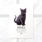 Black Cat Kitten New Pet Portrait Memorial Loss Christmas Birthday Gift Name Custom Wall Art Print