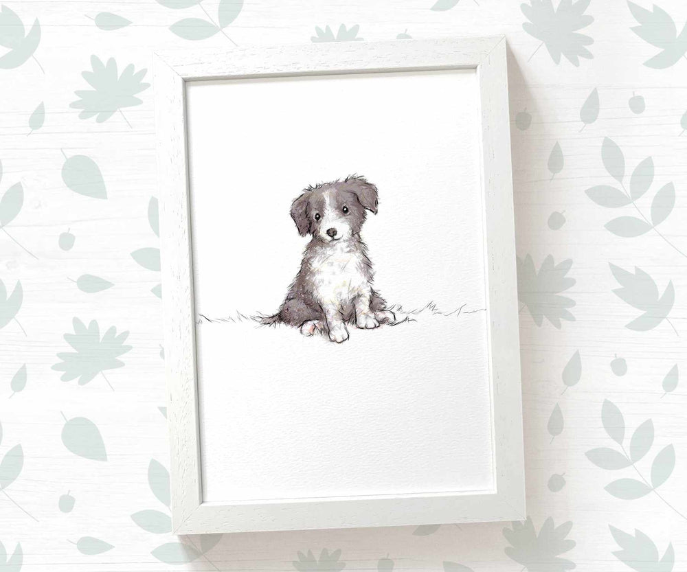Border Collie Puppy Nursery Print