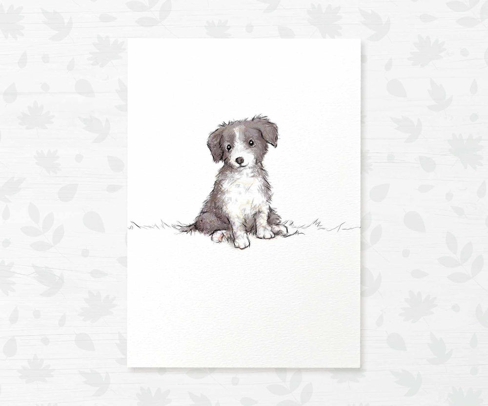Border Collie Puppy Nursery Print