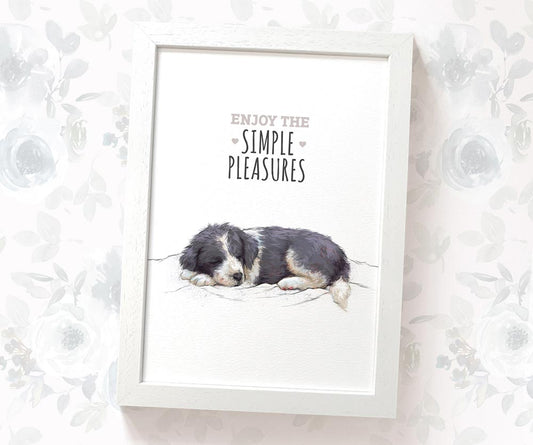 Border Collie Dog Print "Enjoy the Simple Pleasures"