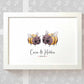 Anniversary Personalised Wedding Name Gift Animal Prints Bumble Bee Art Custom Newlywed Valentines Day Engagement Couple