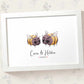 Anniversary Personalised Wedding Name Gift Animal Prints Bumble Bee Art Custom Newlywed Bride Groom Present Sign