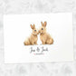 Two Bunny Rabbits A4 Unframed Print Customized With Names And Date For A Thoughtful Valentines Day Gift