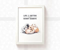 Four Rabbits Print "Life is better with Bunny Rabbits"