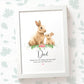 Thank You Personalised Name Gift Animal Prints Rabbit Wall Art Custom Fathers Day Son Grandad Present