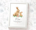 Bunny Rabbit Personalised Thank You Print