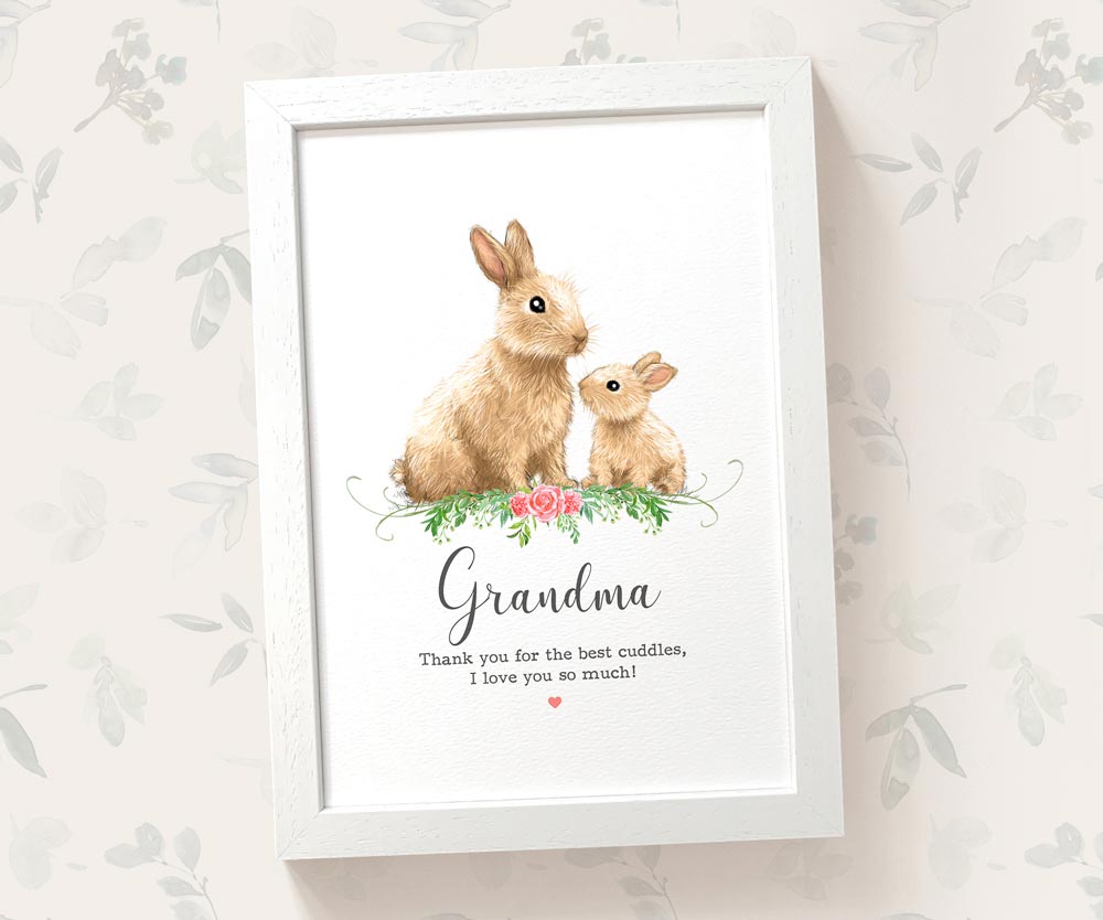 Thank You Personalised Name Gift Animal Prints Bunny Wall Art Custom Teacher Mum Best Friend Present