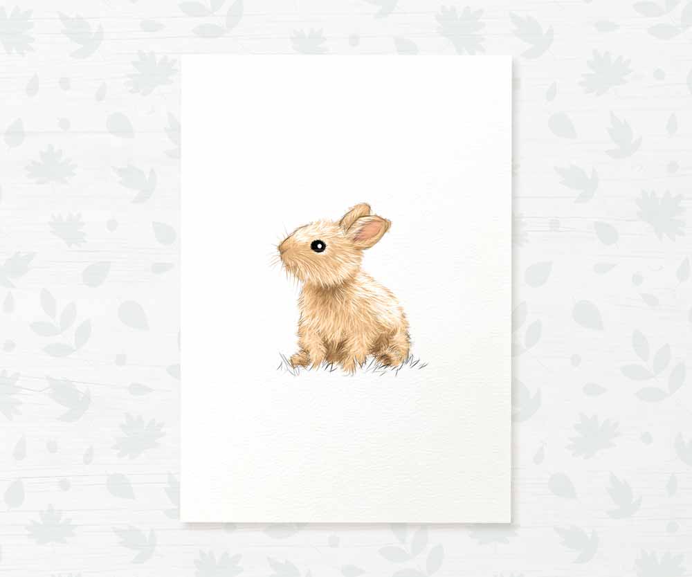 Woodland Nursery Prints New Baby Shower Gift Boy Girl Rabbit Animal Wall Art Set Playroom Decor