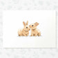 Rabbits Woodland Animal Nursery Print for Twins