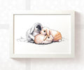 Rabbit Family of Three Print