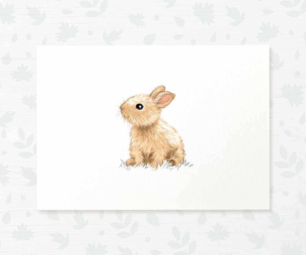 Rabbit Woodland Animal Nursery Print
