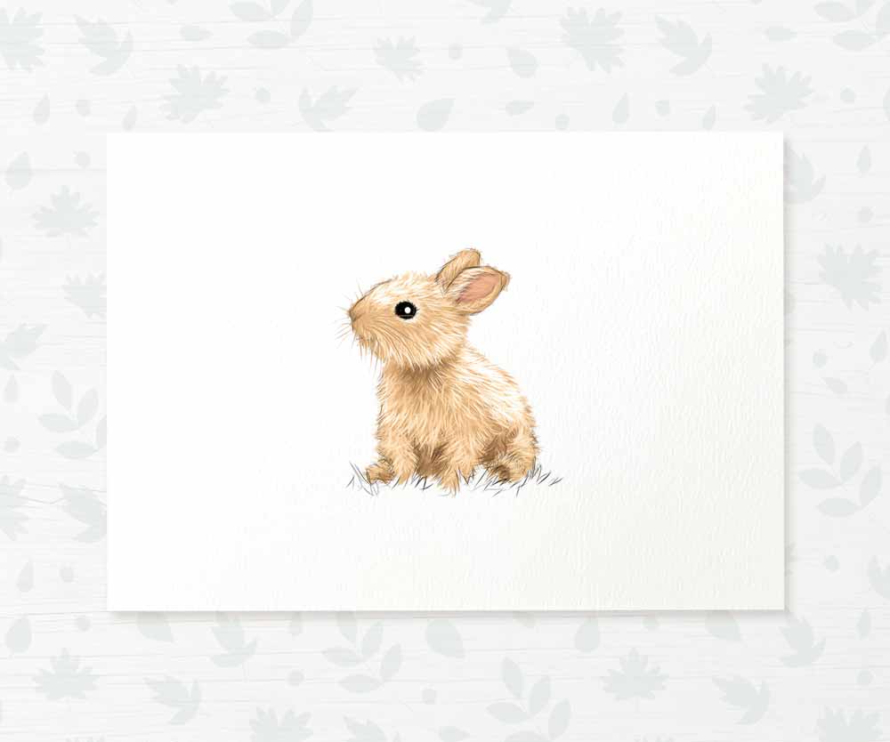 Bunny Rabbit Woodland Nursery Art Print | Children's Wall Art