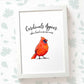 Bird Memorial Name Funeral Loss Gift Ideas Prints Cardinals Appear Wall Art Handmade Sympathy Delivery UK