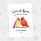 Bird Memorial Name Personalised Parent Loss Gift Prints Cardinals Appear Wall Art Custom Sympathy Grandma Grandad