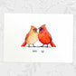 Cardinal couple print with personalised names beneath for the best husband or wife gift