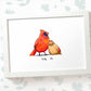 Bird Family Name Personalised Gift Prints Cardinal Wall Art Custom Birthday Anniversary Baby Nursery Mothers Grandchildren
