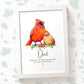 Bird Thank You Personalised Name Gift Prints Cardinal Wall Art Custom Fathers Day Son Grandad Present