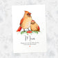 Bird Thank You Personalised Name Gift Prints Cardinal Wall Art Custom Mothers Day Daughter Love Grandma