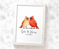 Personalised Cardinal Wedding Anniversary Print