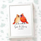 Personalized Cardinal Couple A3 Framed Print Featuring Names And Date For A Memorable 50th Anniversary Gift For Parents