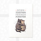 Cats Nursery Print for Twins "Born Together, Friends Forever"