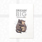 Cats Nursery Print for Twins "Dream Big Little Ones"