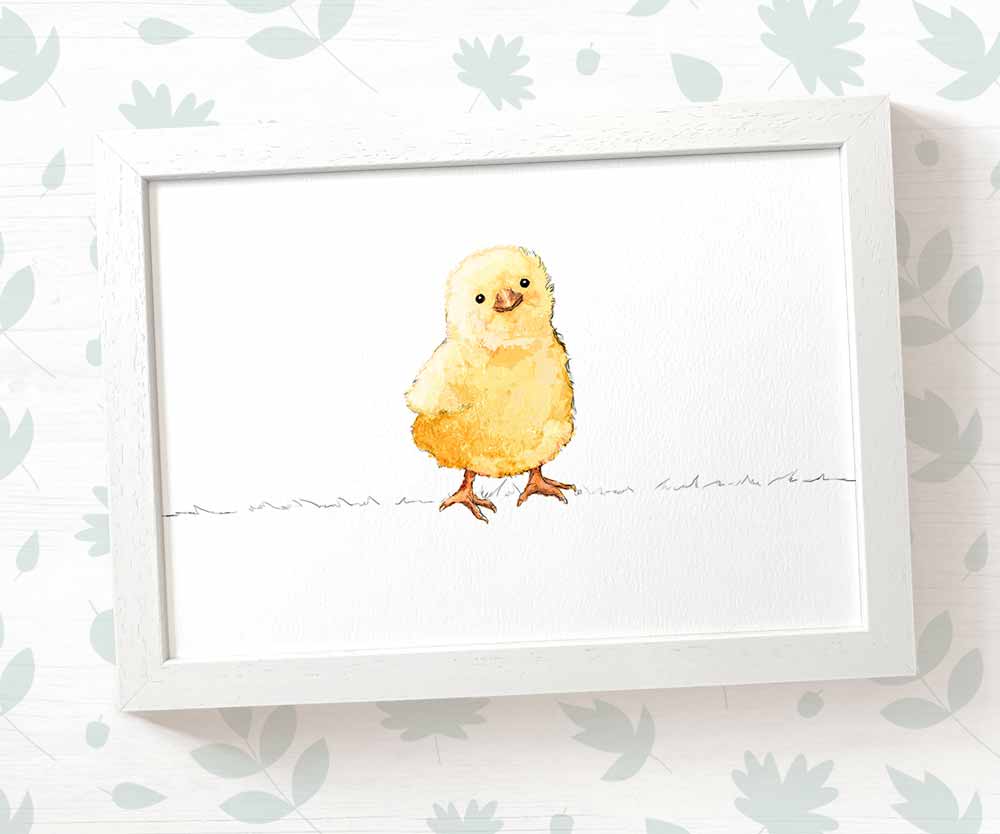Chick Farm Animals Nursery Art Print | Children's Wall Art
