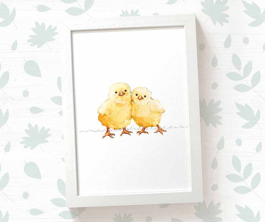 Chicks Farm Animal Nursery Print for Twins