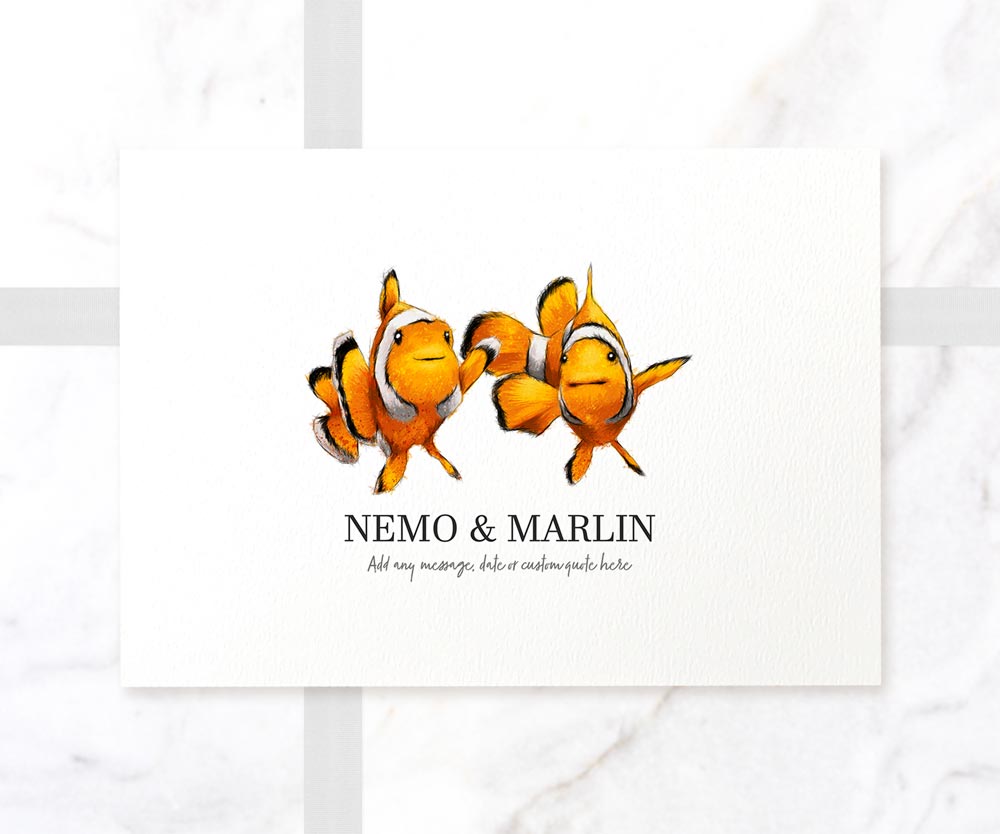 Personalised Clown Fish Pet Name Print