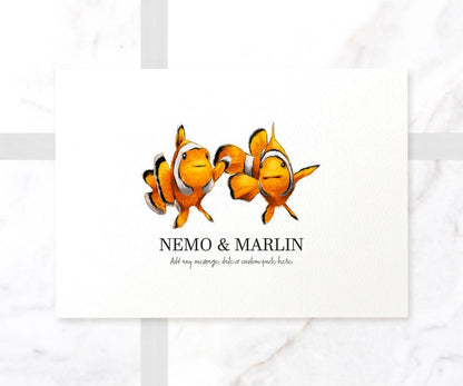 Personalised Clown Fish Pet Name Print