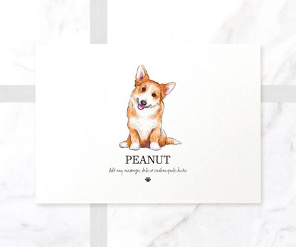 Corgi Puppy Dog Decor New Pet Portrait Memorial Loss Christmas Gift Name Custom Wall Art Print