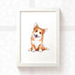 Happy Corgi Puppy Dog Art Print