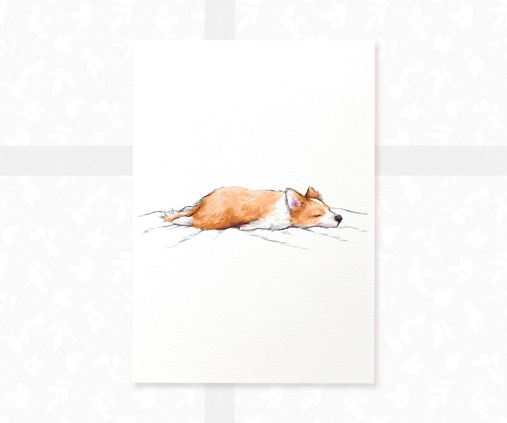 Splooting Corgi Puppy Animal Print