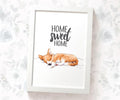 Corgi "Home Sweet Home" Sleeping Dog Art Print