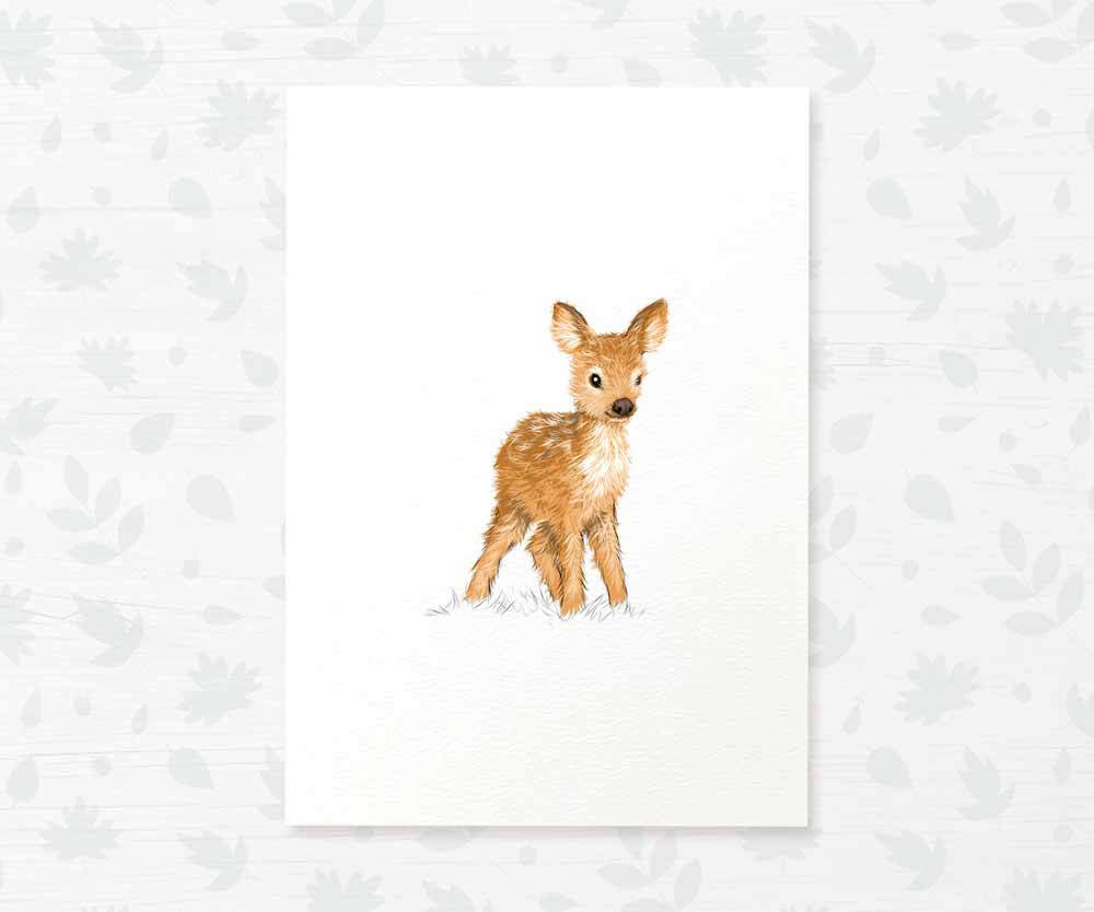 Woodland Nursery Prints New Baby Shower Gift Boy Girl Deer Animal Wall Art Set Playroom Decor