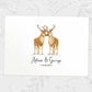 Two Deers A3 Unframed Art Print Personalized With Names And Date For A Heartwarming Valentines Day Gift