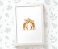 Deer Woodland Animal Nursery Print for Twins
