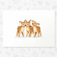 Deer Woodland Animal Nursery Print for Triplets