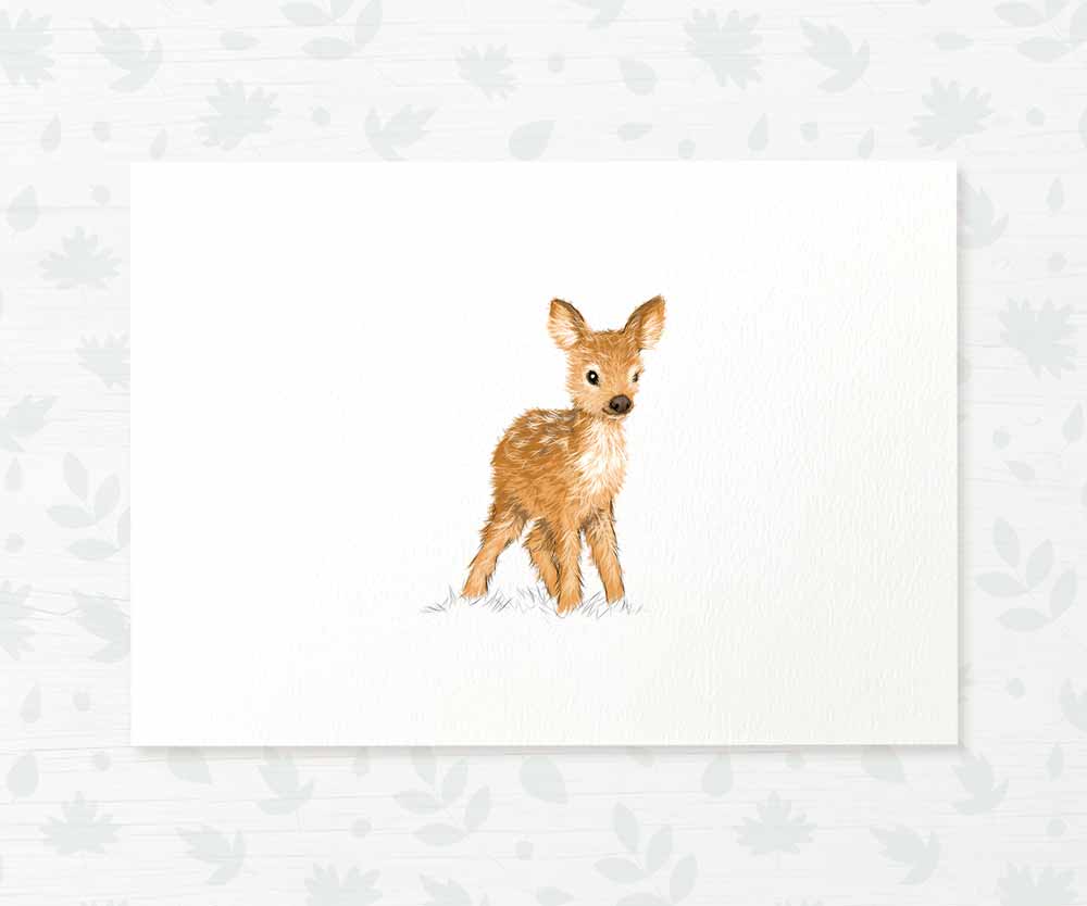 Deer Woodland Nursery Art Print | Children's Wall Art