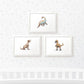 Dinosaur Nursery Prints New Baby Shower Pregnancy Gift Boy Girl Childrens Wall Art Set Newborn Playroom