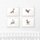 Dinosaur Nursery Prints New Baby Shower Pregnancy Gift Boy Girl Childrens Wall Art Set Newborn Playroom