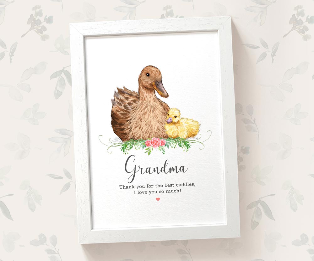 Bird Thank You Personalised Name Gift Prints Duck Wall Art Custom Teacher Mum Best Friend Present