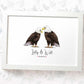 Eagle Couple A4 Framed Print Personalized With Names And Date For An Exceptional First Anniversary Gift Idea