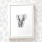 New Baby Gift Safari Nursery Decor Childrens Animal Wall Art Elephant Print Playroom Newborn First Birthday 