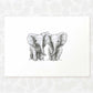 Twin Baby Shower Gift Safari Jungle Nursery Decor Animal Wall Art Elephant Print Newborn Gender Neutral